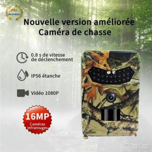Camra de Chasse 16MP HD 1080p tanche 26pcs LED 0.8 seconde 15m Vision nocturne