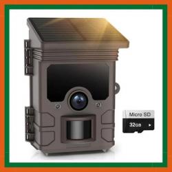 Caméra de chasse solaire 32MP - SD 32go - Garantie 2 ans - LIVRAISON GRATUITE