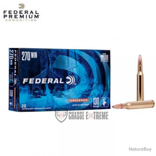 20 Munitions FEDERAL Power Shok Cal 270 Win 130Gr Soft Point