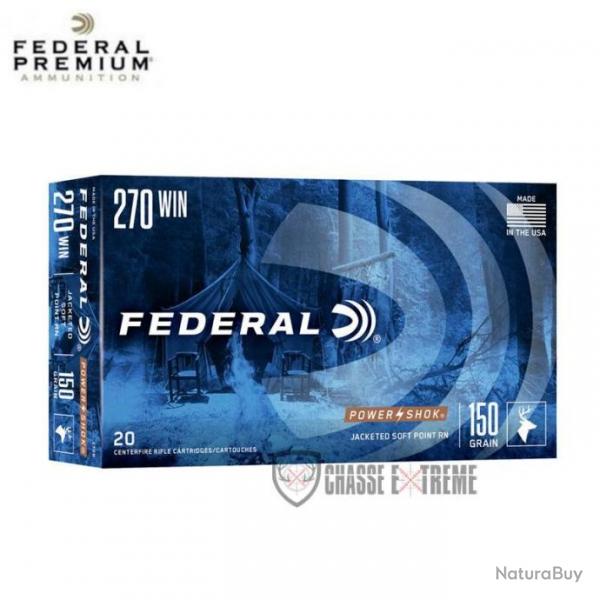 20 Munitions FEDERAL Power Shok Cal 270 Win 150Gr Soft Point