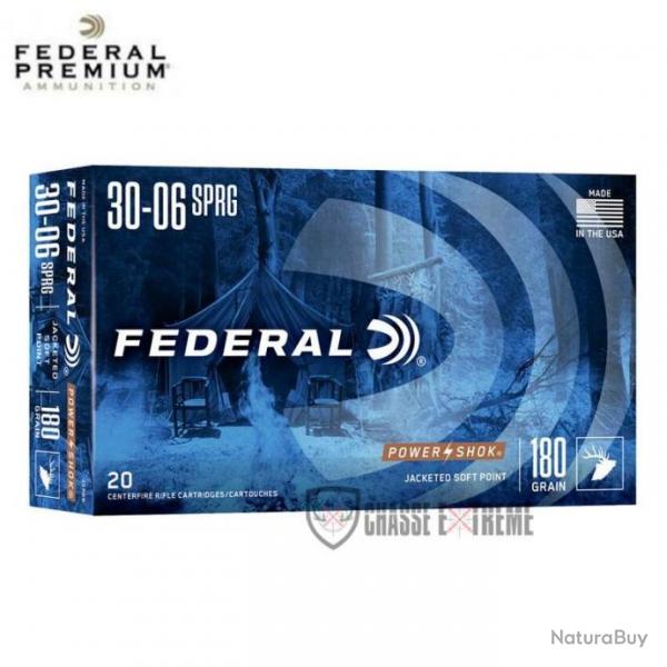 20 Munitions FEDERAL Power Shok Cal 30-06 180Gr Soft Point