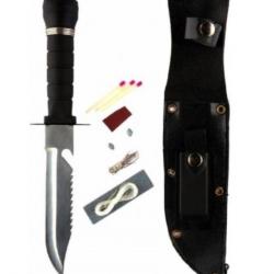 Couteau de survie noir 28cm