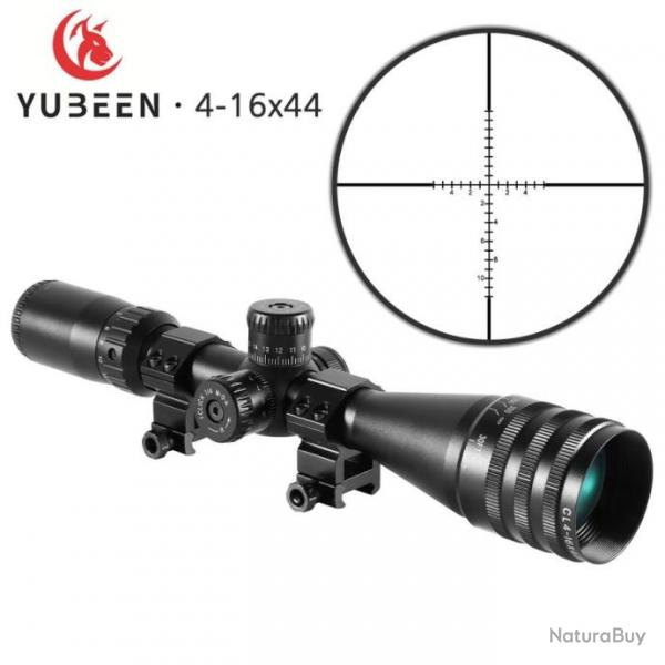 Yubeen 4-16x44 lunette vise fusil optique tactique Jacht, crosse Torentje glock porte Chasse