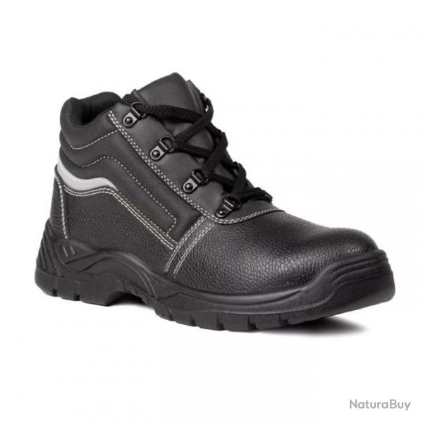 Chaussure haute Coverguard Nacrite en cuir et polyurthane couleur noire semelle en acier inoxydable