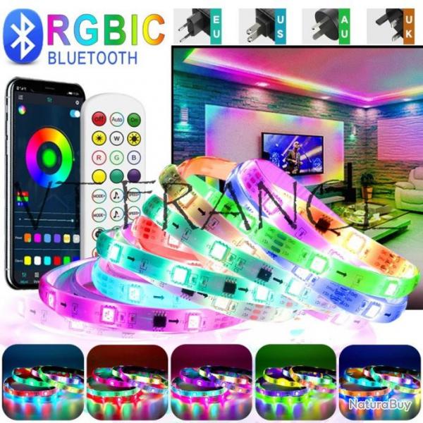 Ruban LED RGBIC WS2812b Bluetooth 18 LED/M, Longueur: 5m