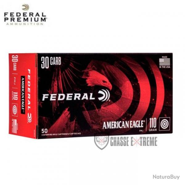 50 Munitions FEDERAL American Eagle Cal 30 Carbine 110Gr FMJ