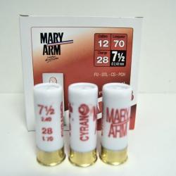 Cartouches Mary Arm Cyrano 28 plomb n&deg;7.5 - Cal. 12/70 x 10 boites