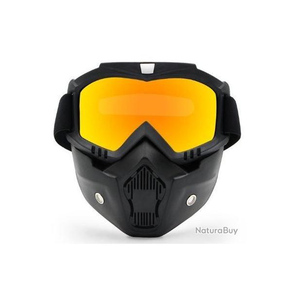 Masque Fascial Tactique Coupe-Vent Pour Moto Paint Ball Protection Ski Activits Plein Air clipsable
