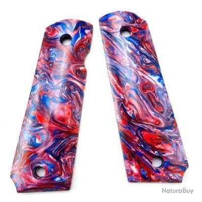Poignées Zib Grips Pour Pistolet 1911 (full Size) – Bois De Hêtre Gravé Laser, Neuves