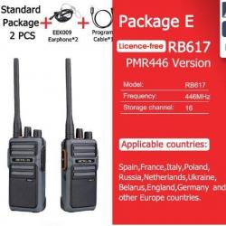 Retevis 2 Talkie-Walkie RB217 Radio Bidirectionnelle Communication HT Batterie 4400mAh Chasse Pêche