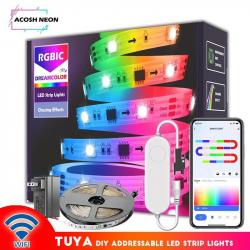 Ruban LED RGBIC WS2811 Waterproof Wifi Tuya Google, Longueur: 5m, Modele: 60LED/M