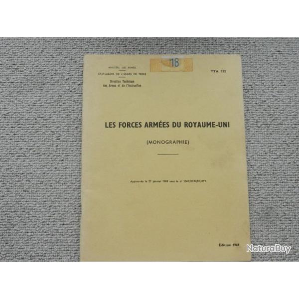 livre les forces armes du Royaume-Uni-monographie-Direction technique armes et instruction-TTA 132