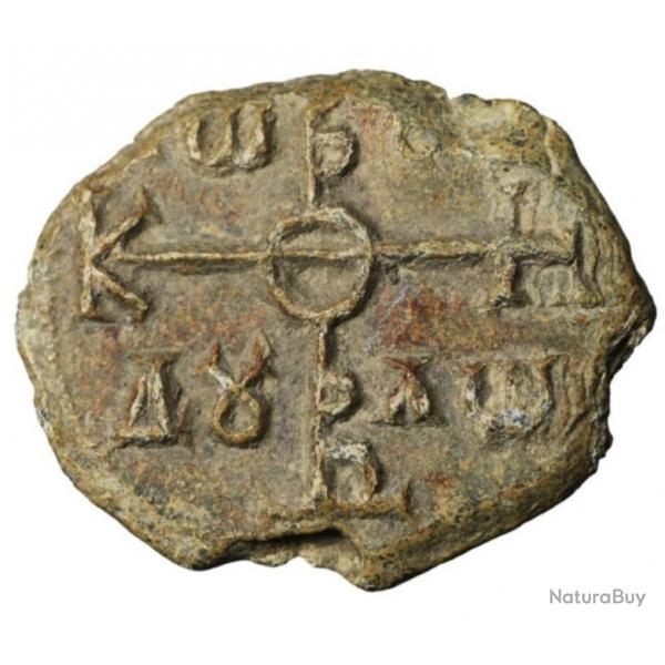 Byzance : sceau plomb de Constantinus "Forgeron Royal" (8e sicle). (Byzantine empire, byzantium)