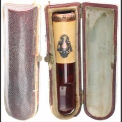 WW1 - Nécessaire Fumeur : Porte-cigarettes/Cigarillo, coupe-cigare, briquet 1914/15 Biedermeier