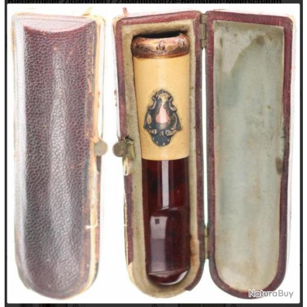 WW1 - Ncessaire Fumeur : Porte-cigarettes/Cigarillo, coupe-cigare, briquet 1914/15 Biedermeier
