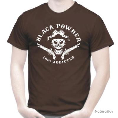 T-shirt Humoristique BLACK POWDER Poudre Noire - Homme - Neuf Avec étiquettes