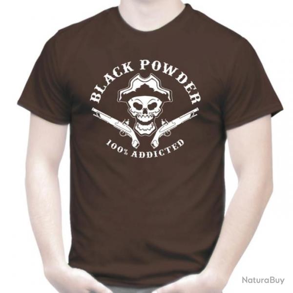 TEE SHIRT  BLACK POWDER  pistolet  amorce percussion poudre noire Rocky Mountain PN calibre .44 .45