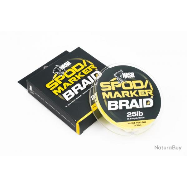 Tresse Nash Spod & Marker Braid Hi-Viz Yellow 300M VERT
