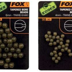 Perle Fox Edges Tapered Bore Beads Trans Khaki x30 6MM