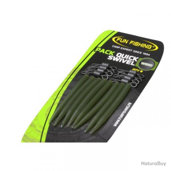 Kit Fun Fishing Quick Sviwel & Sleeves X8 - Weed