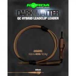 Montage Clip Plombs Korda Dark Matter Leader Quick Change Hybrid Clip 40Lb - 50Cm GRAVEL