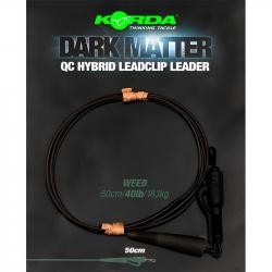 Montage Clip Plombs Korda Dark Matter Leader Quick Change Hybrid Clip 40Lb - 50Cm WEED