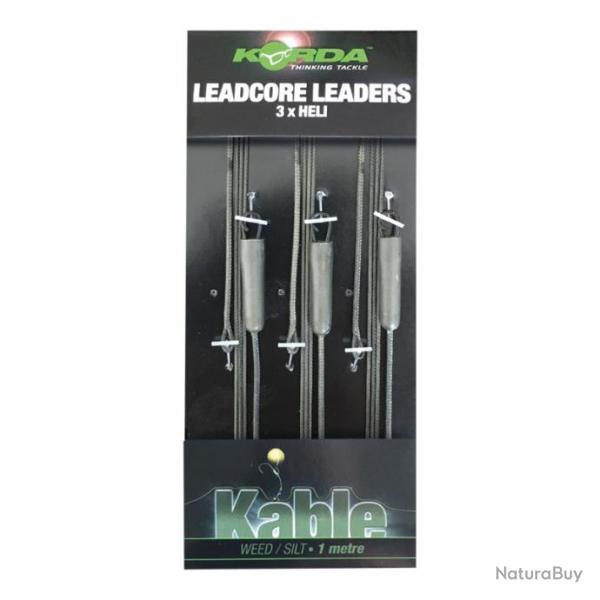 Montage Helicoptere Korda Leadcore Leader Heli Gravel X3 - 1M WEED SILT