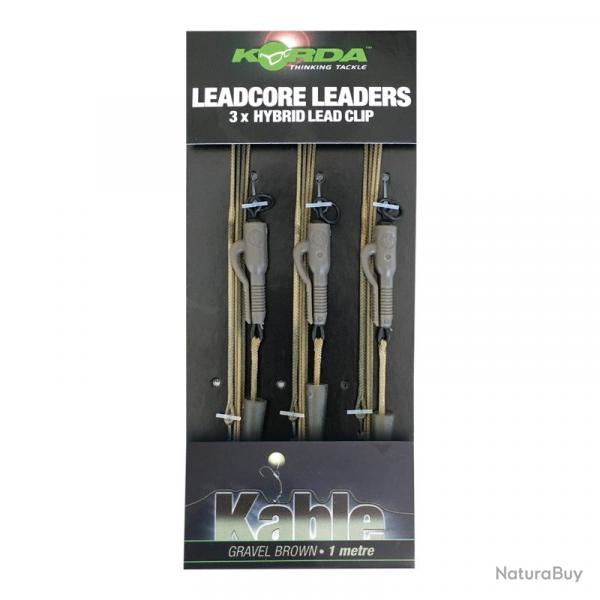 Montage Clip Plombs Korda Leadcore Leader Lead Clip X3 - 1M GRAVEL