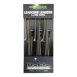 Montage Korda Leadcore Leader Ring Swivel X3 - 1M GRAVEL
