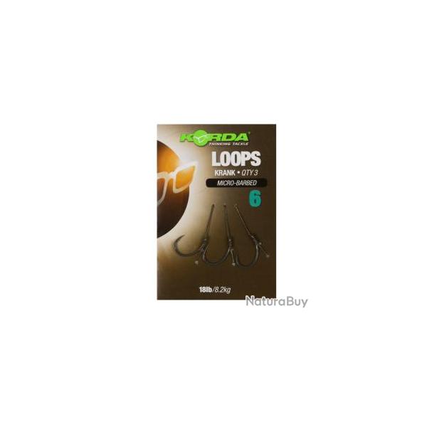 Bas de Ligne Korda Loop Rigs Krank Barbless 18 Lb N4