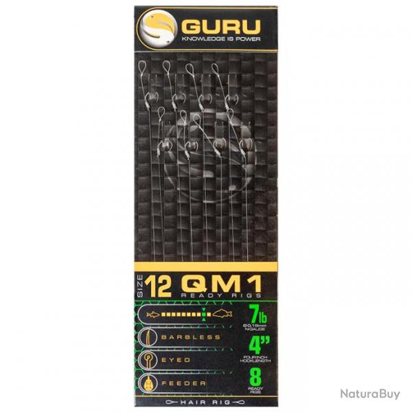 Bas de Ligne Guru QM1 Standard Hair 4" 10Cm N12 19/100