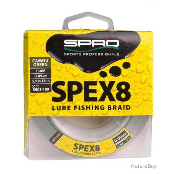 Tresse Spro Spex 8 Brins Camou Green 150M 12/100