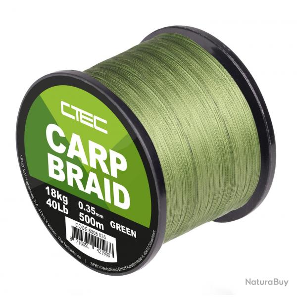 Tresse Carpe C'tec Braid Green 500M 25/100