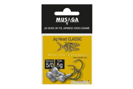 Tête plombée Jig head classic 5g Musaga