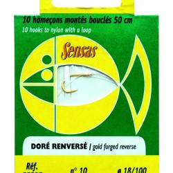 Hamecon Monte Sensas Dore Renverse 50Cm N°16 14/100