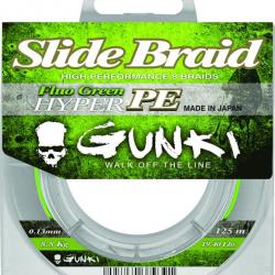Tresse Gunki Slide Braid 125 Fluo Green 8/100-6,6KG
