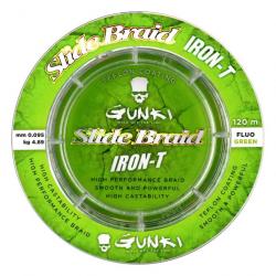 Tresse Gunki Slide Braid Iron-T 120 Fluo Green 9/100-4,9KG