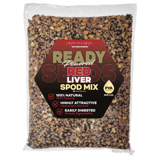 Graine Starbaits Ready Seeds Red Liver Spod Mix 3KG