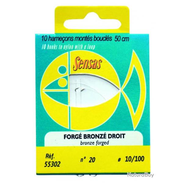 Hamecon Monte Sensas Forge Bronze Droit 50Cm N6 22/100