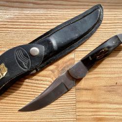 ancien couteau poignard "PRADEL" type chasse / manche corne + étui