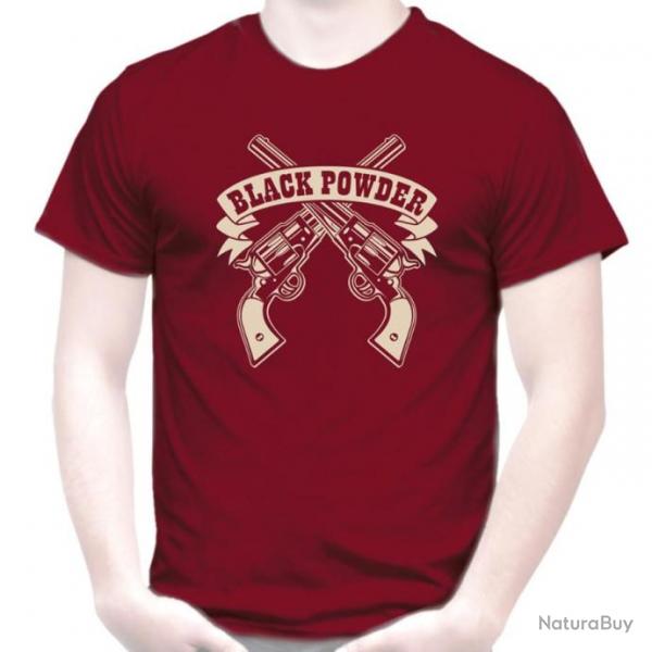 TEE SHIRT  BLACK POWDER  tir cible pistolet percussion poudre noire Revolver Colt PN calibre .44 .36