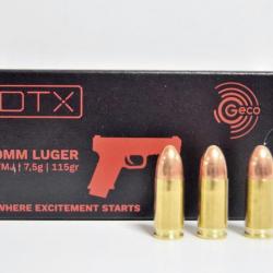 Lot de 10 boîtes de 50 munitions Geco DTX - Cal. 9mm Luger