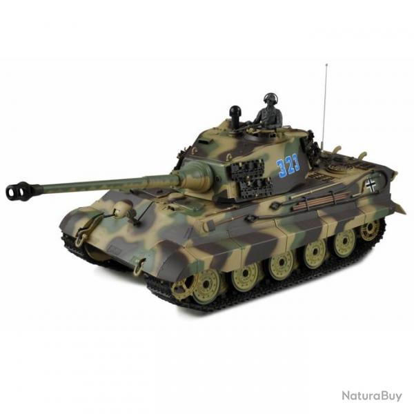 Tank RC Panzerkampfwagen Knisgtiger Tiger 2 1/16 me RTR IR et Billes