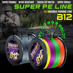 Fil de Peche Multifilament Tresse PE Japon 12 Brins, Couleur: Au Choix, Longueur: 100m, Modele: 0.5