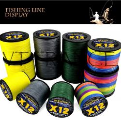 Fil de Peche Multifilament Tresse PE Japon 12 Brins, Couleur: Au Choix, Longueur: 500m, Modele: 0.2