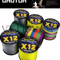 Fil de Peche Multifilament Tresse PE Japon 12 Brins, Couleur: Au Choix, Longueur: 300m, Modele: 0.5