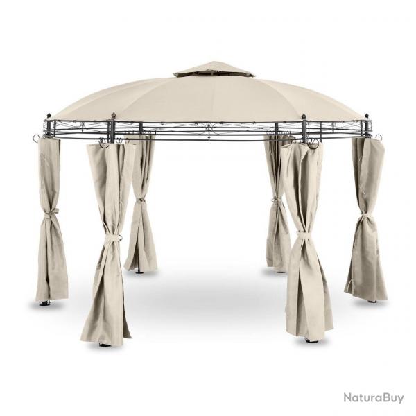 Pergola pavillon barnum tonnelle tente abri gazebo de jardin terrasse 3,5 m - 180 g/m beige 14_000