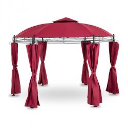 Pergola pavillon barnum tonnelle tente abri gazebo de jardin terrasse beige rouge - 3,5 m - 180 g/m