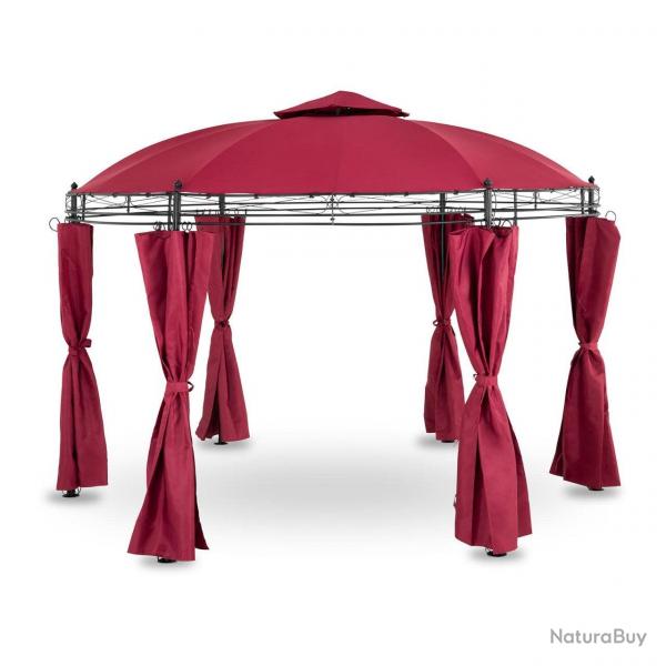 Pergola pavillon barnum tonnelle tente abri gazebo de jardin terrasse beige rouge - 3,5 m - 180 g/m