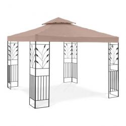 Pergola pavillon barnum tonnelle tente abri gazebo de jardin terrasse beige - 3 x 3 m - 180 g/m² -
